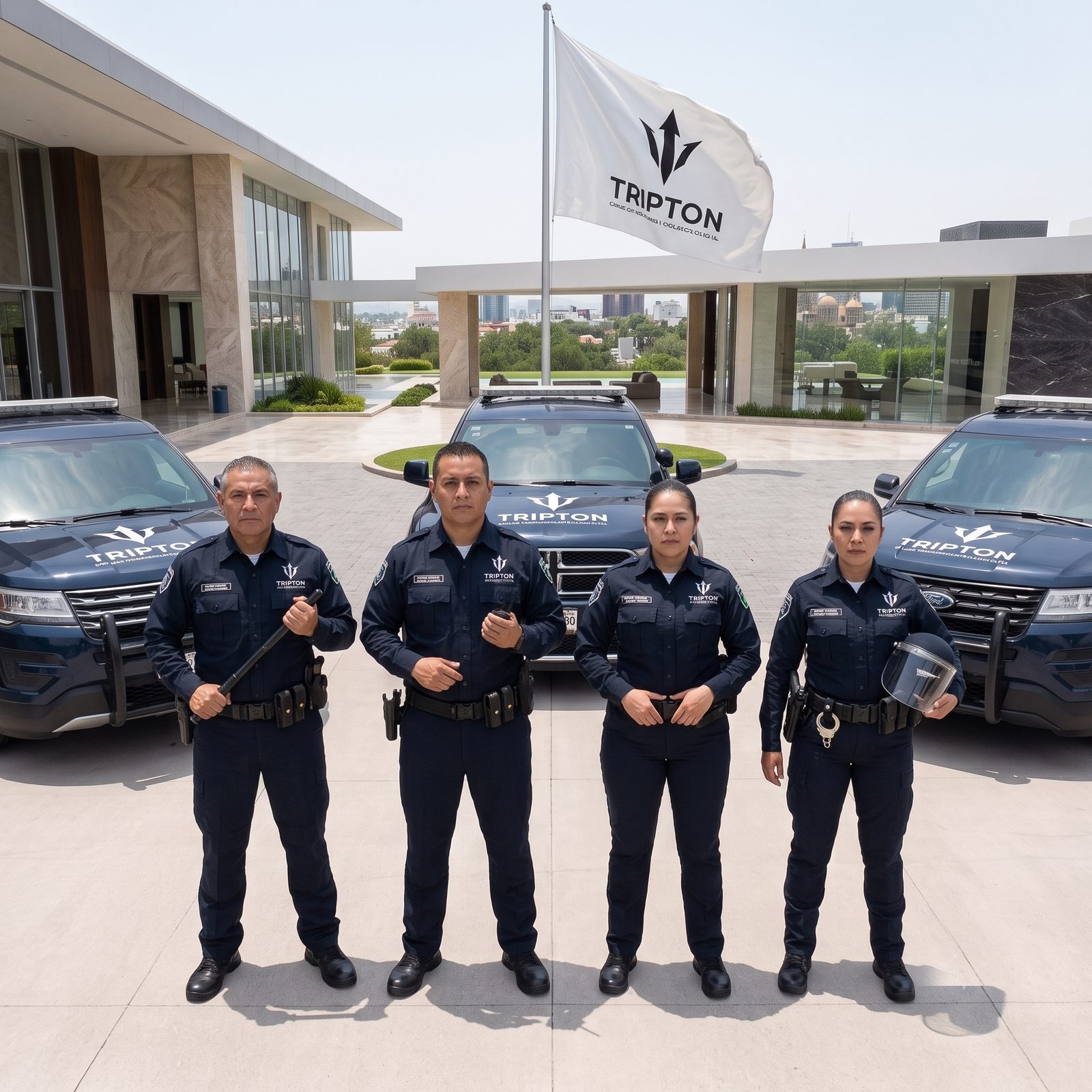 Equipo operativo de Tripton junto a sus unidades